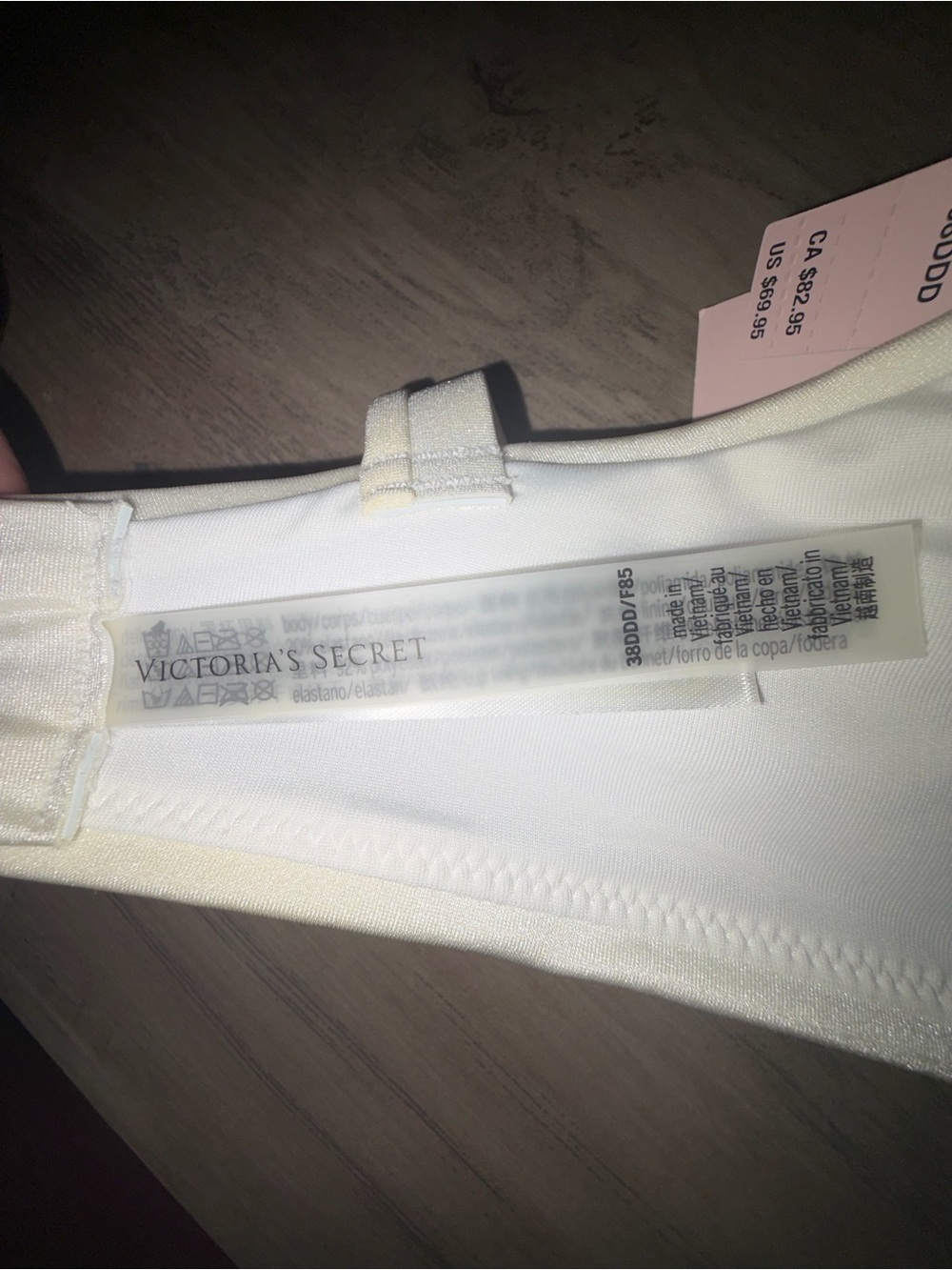 Victoria’s Secret White T-Shirt Bra 38DDD NWT Logo Strap Lightly Flawed - Picture 8 of 14